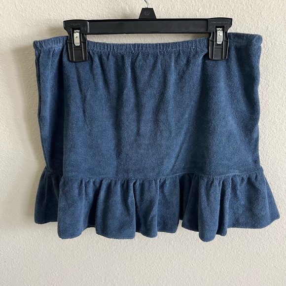 NWT The Animals Observatory Navy Ruffled Terry Cloth Skirt size 10 - Picture 3 of 9